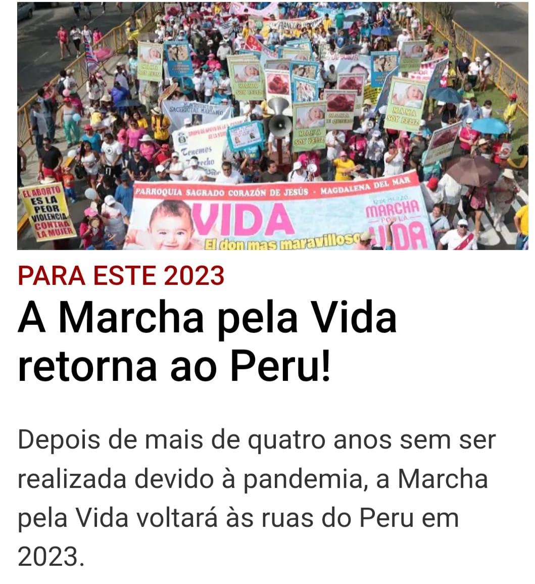 A Marcha pela Vida retorna ao Peru!