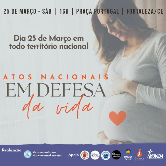 Movida e Rede Nacional em Defesa da Vida realizam ato nacional em defesa da vida, em Fortaleza.